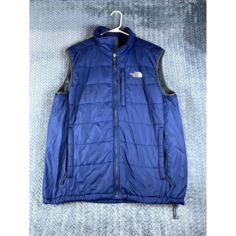 The North Face Puffer Vest Mens Large Blue Full Zip Insulated Outerwear Gorpcore